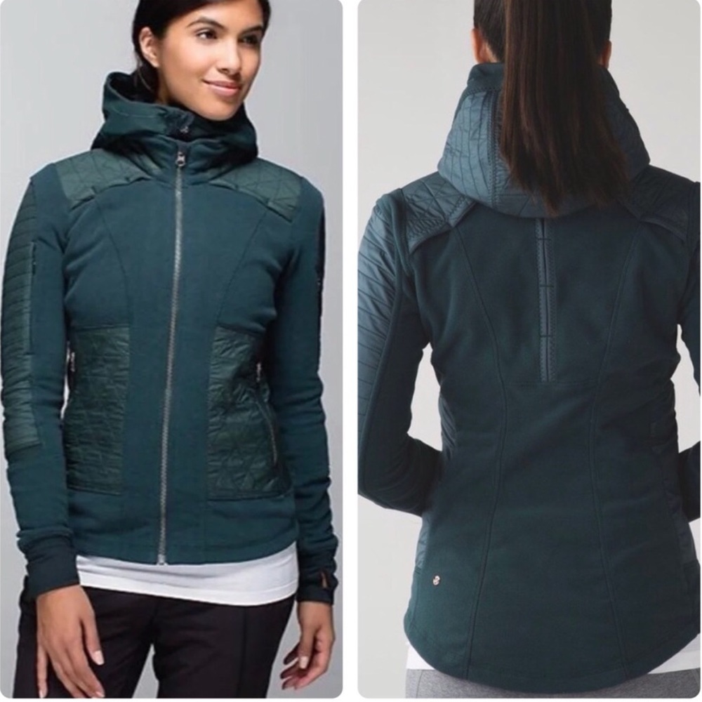 Lululemon Fleecy Keen Jacket Fuel Green Hooded 4